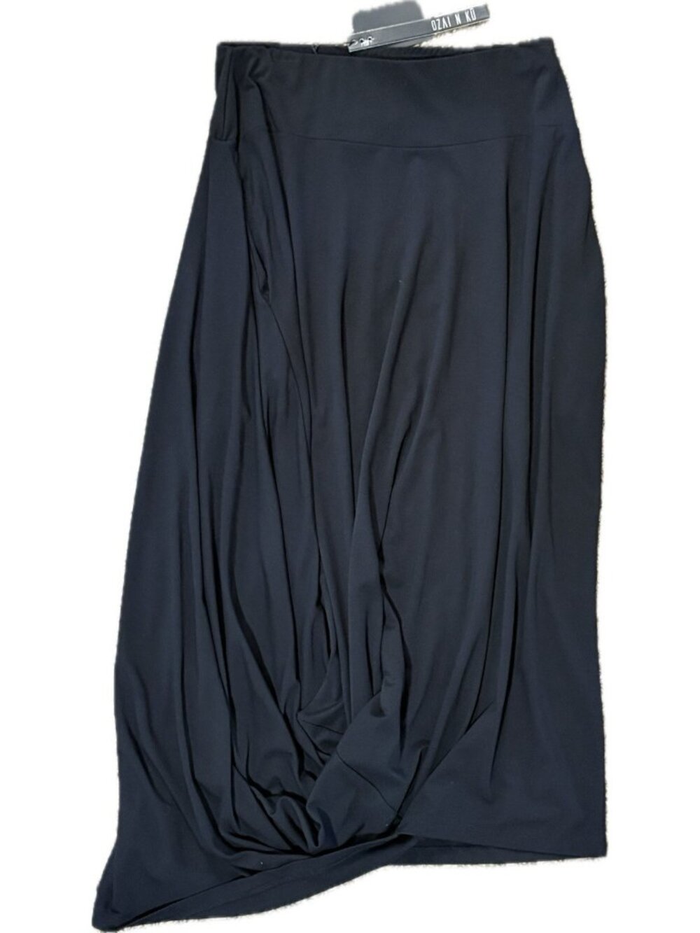 NWT Ozai N Ku By Alembika S 6/8 Midi Skirt Lagenlook Artsy Asymmetrical Pockets
